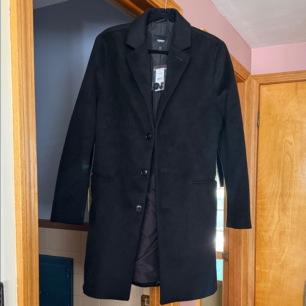 Express Pea Coat with Notch Lapel